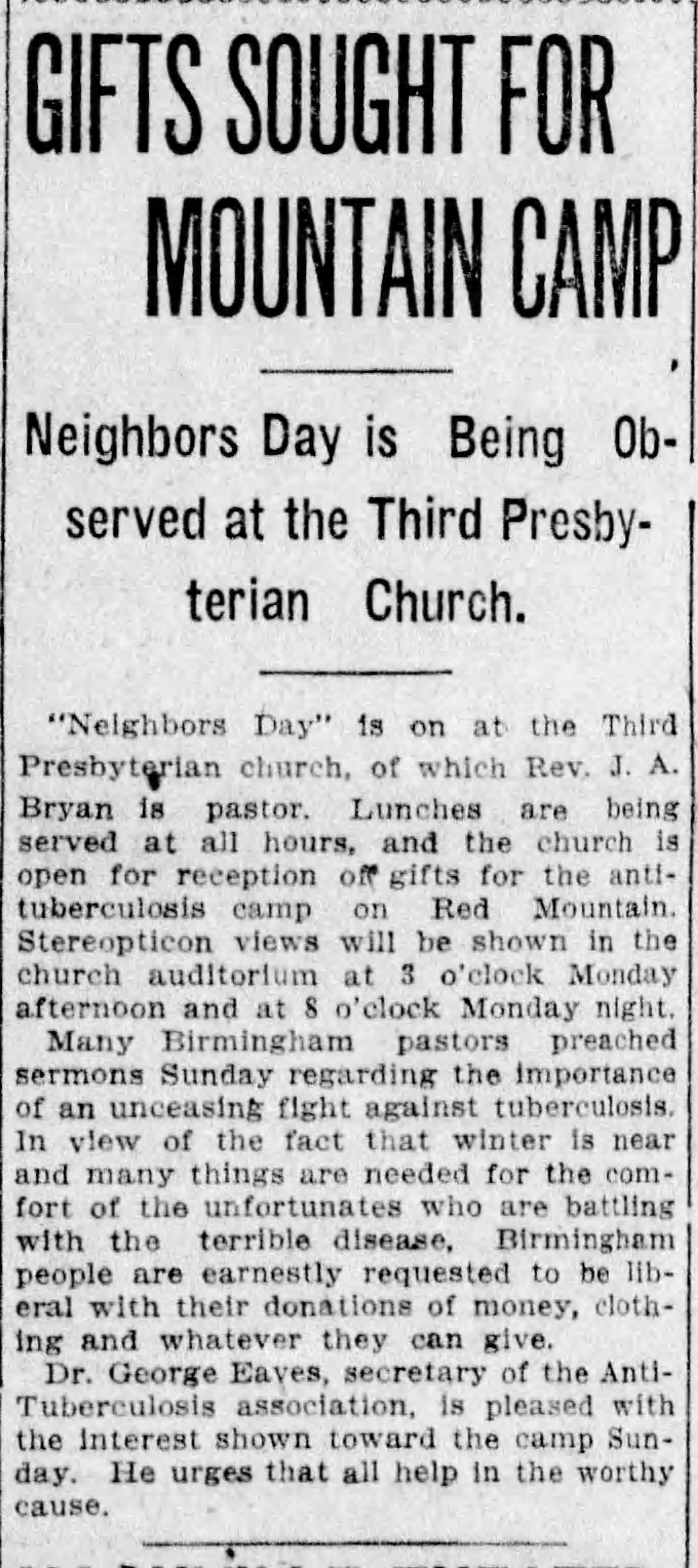 Gifts Sought For Mountain Camp